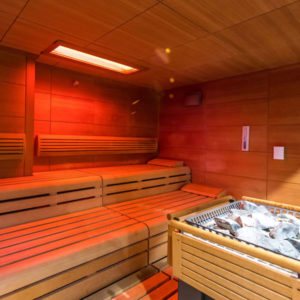Außenansicht der finnischen Sauna